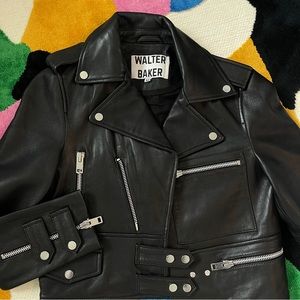 Walter Baker crop leather jacket